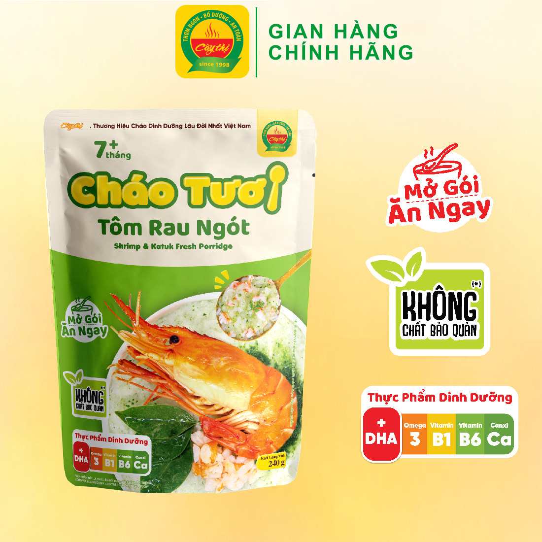 Hình ảnh Cháo Tươi Tôm Rau Ngót Cây Thị