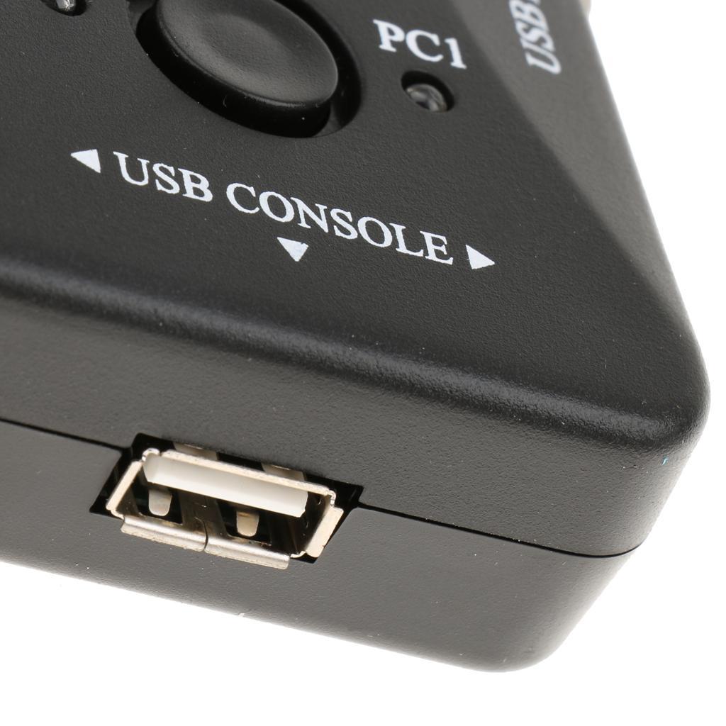 2 Port USB VGA KVM Switch with Cables Mouse Keyboard Monitor Plug & Play