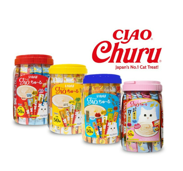 Súp thưởng/Snack thức ăn cho mèo Ciao 50 thanh - mix 5 vị cá