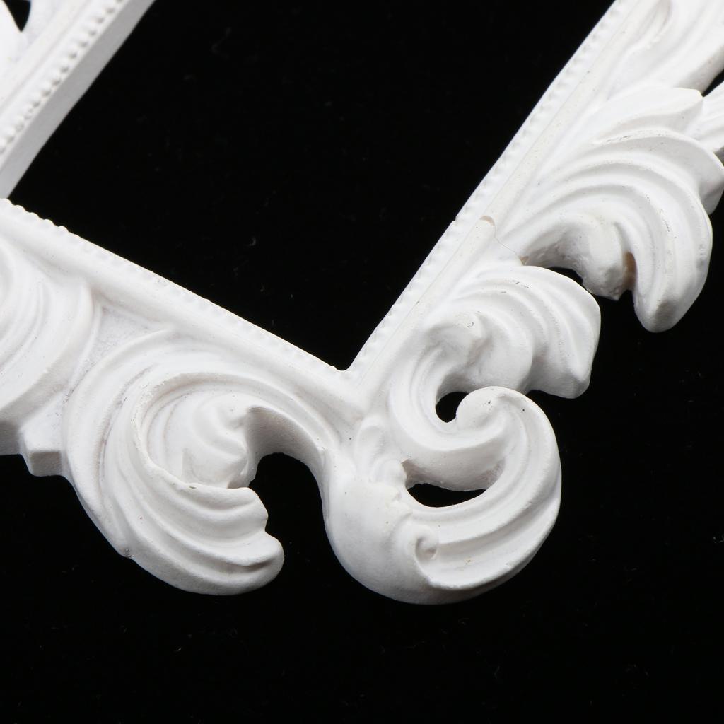 2pcs Vintage Mini Resin Picture Photo Frame Party Favor White+Black