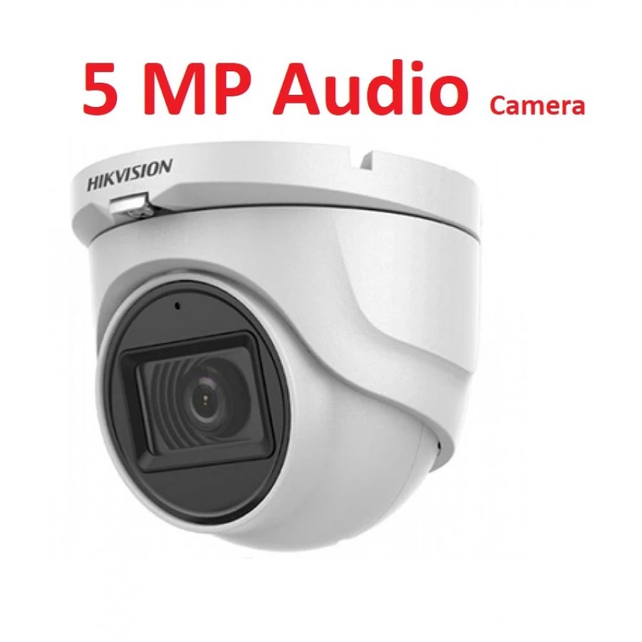 Camera analog dome HD-TVI 5MP Hikvision DS-2CE76H0T-ITMFS tích hợp mic thu âm - Hàng chính hãng