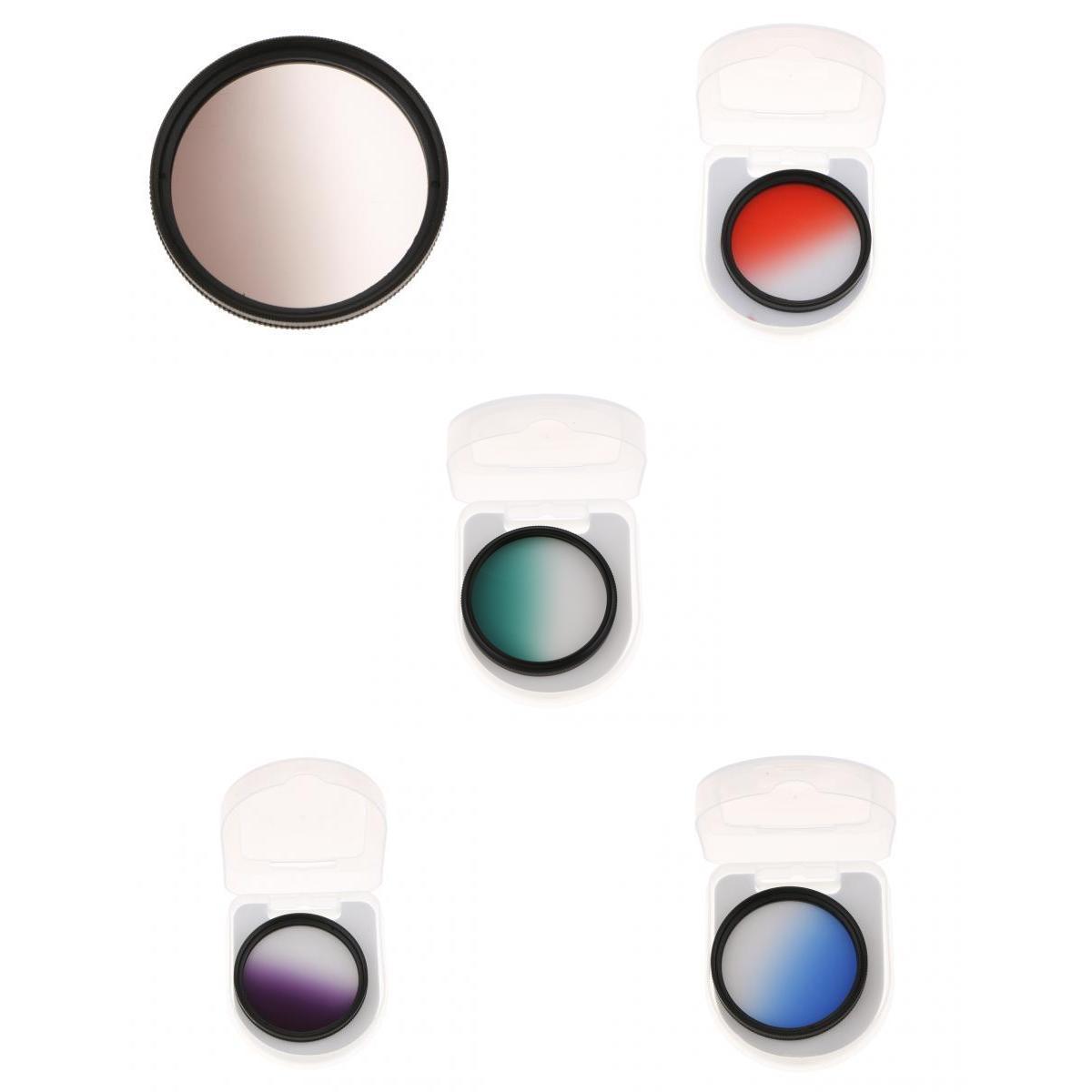 52mm Graduated Neutral Density Color Filter Kit - Grey Blue Purple Red Green