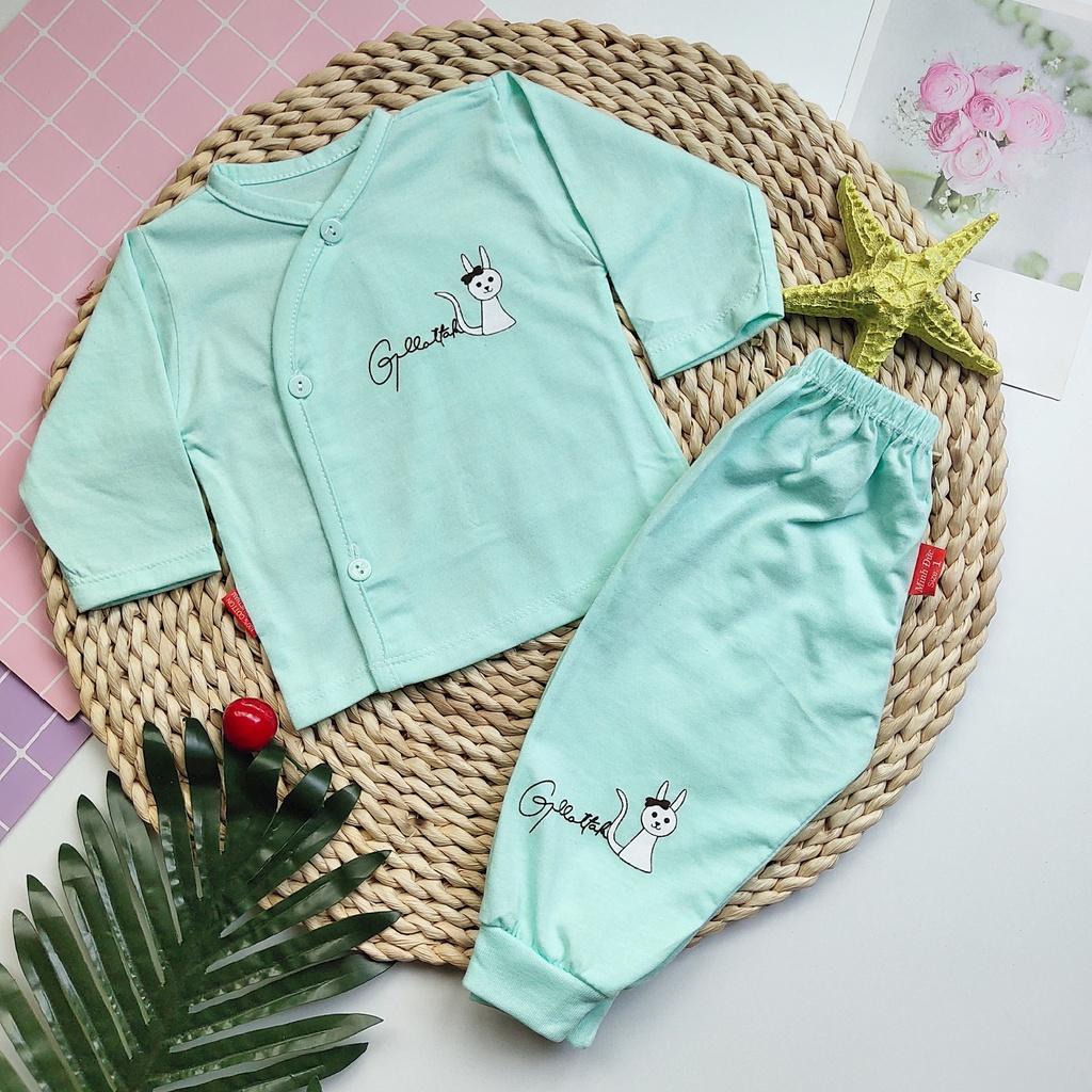 Bộ cotton sơ sinh dài tay cho bé