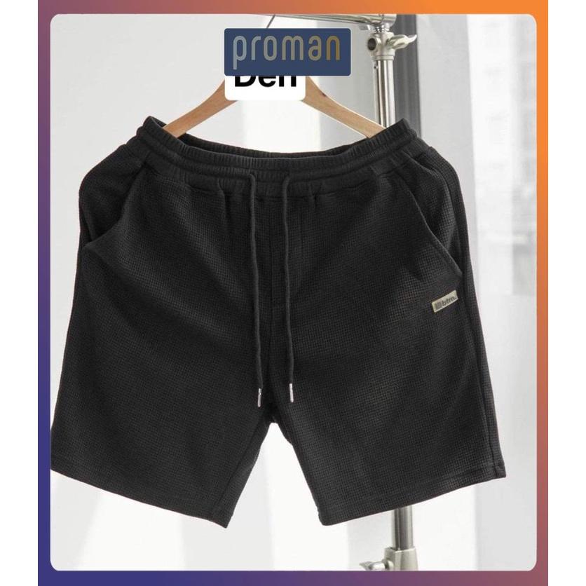 Quần Short nam chất liệu thun cotton Tổ Ong, Quần đùi nam dày dặn cao cấp co dãn thấm hút mồ hôi cực tốt QD08 - PROMAN