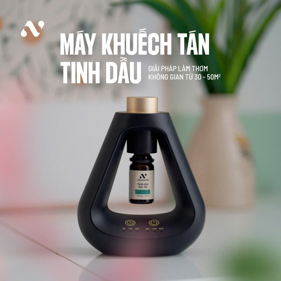 Máy xông tinh dầu &amp; Khuếch tán tinh dầu trực tiếp AN Naturals | Sử dụng không gian dưới 50m2