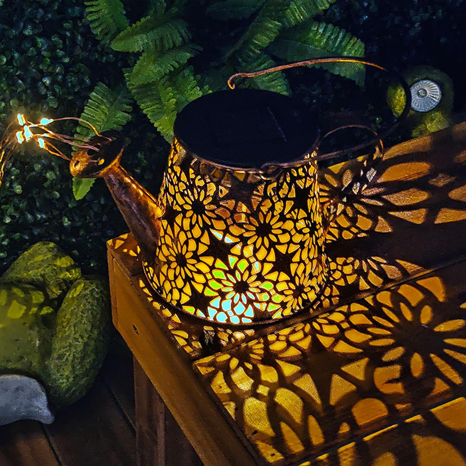 LED Watering Can Solar Power  Lamp Waterproof Decor Outdoor