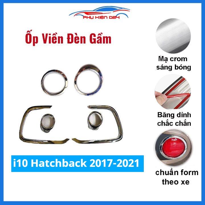 Ốp viền đèn gầm trước sau xe i10 Hatchback 2017-2018-2019-2020-2021 mạ Crom chống trầy trang trí làm đẹp xe