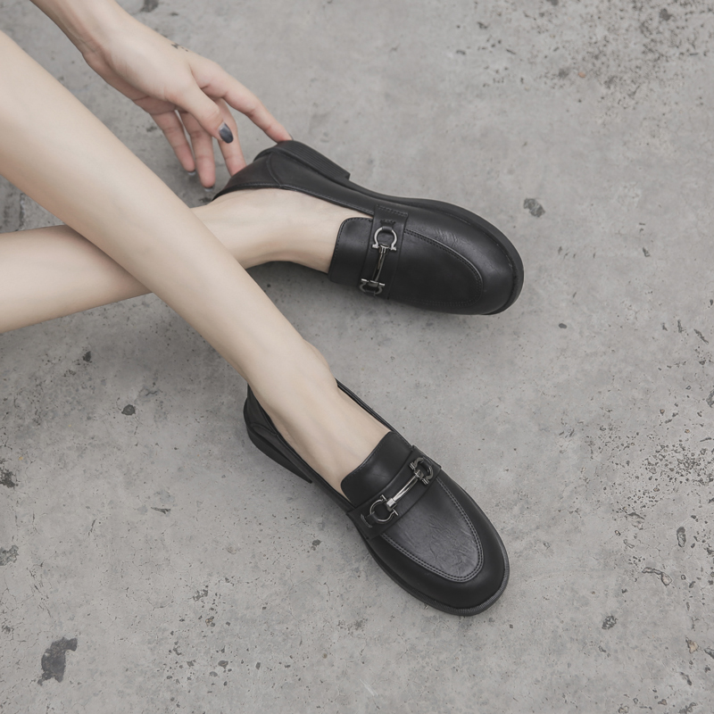 Giày Loafer Moca Nữ Da Mềm Màu Đen Nude Sáng Dáng Bệt Thấp Mềm Mại - Phong Cách Hàn Quốc Cao Cấp Có Sẵn Freeship