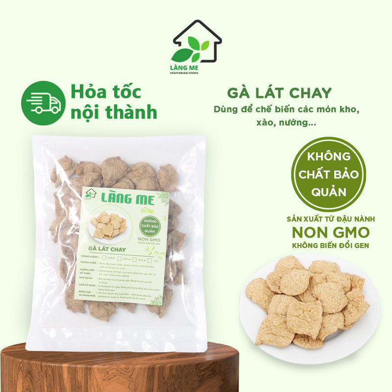 Gà Lát Chay Loại Ngon ( 200 gr ), Thực Phẩm Chay Ngon Thành Phần Tự Nhiên Không Chất Bảo Quản Không Biến Đổi Gen Sườn Non Chay Làng Me