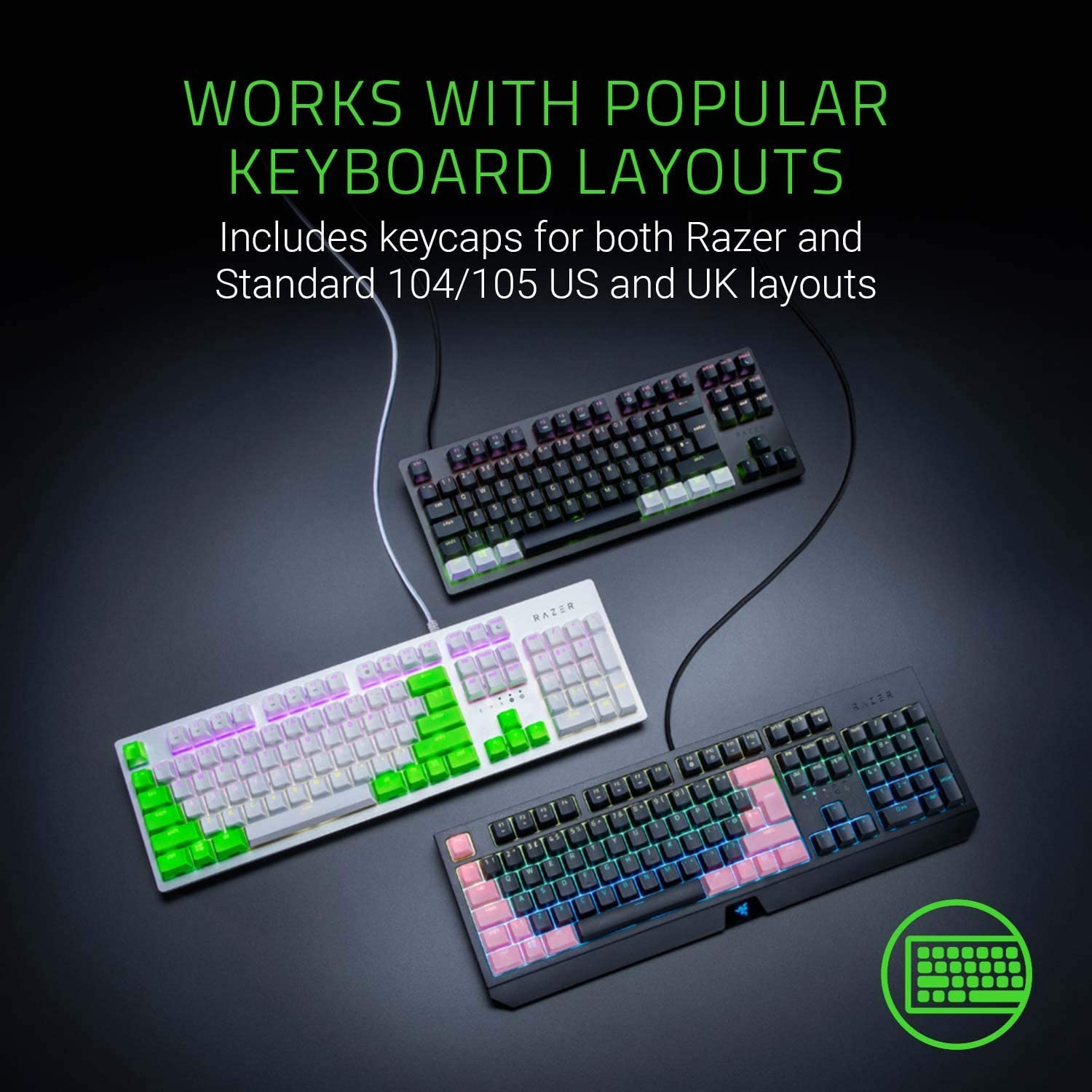 Bộ Keycap Razer PBT Upgrade Set_Mới, hàng chính hãng