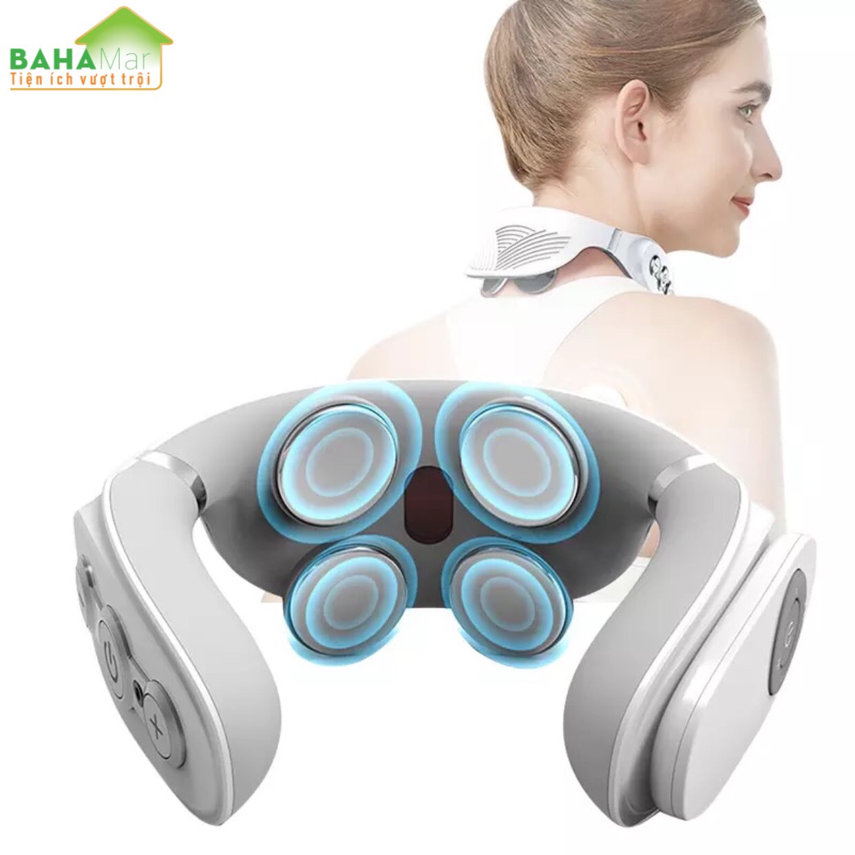 MÁY MATXA CỔ HỒNG NGOẠI NÓNG HỖ TRỢ ĐAU VAI CỔ GÁY, CỘT SỐNG VÀ THÔNG KINH LẠC TOÀN THÂN "BAHAMAR" làm giảm đau Vai - Cổ - Gáy,, sủ dụng lưu thông khí huyết toàn thân