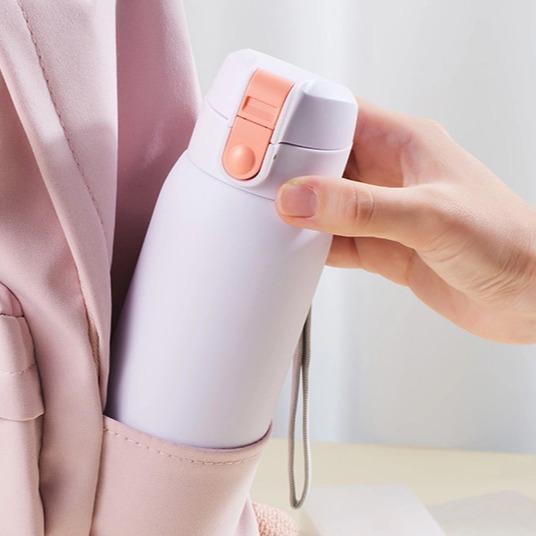 Bình giữ nhiệt LocknLock School Fit Cotton Candy 370ml LHC3233, Hàng chính hãng, chất liệu inox 304, có dây đeo - JoyMall