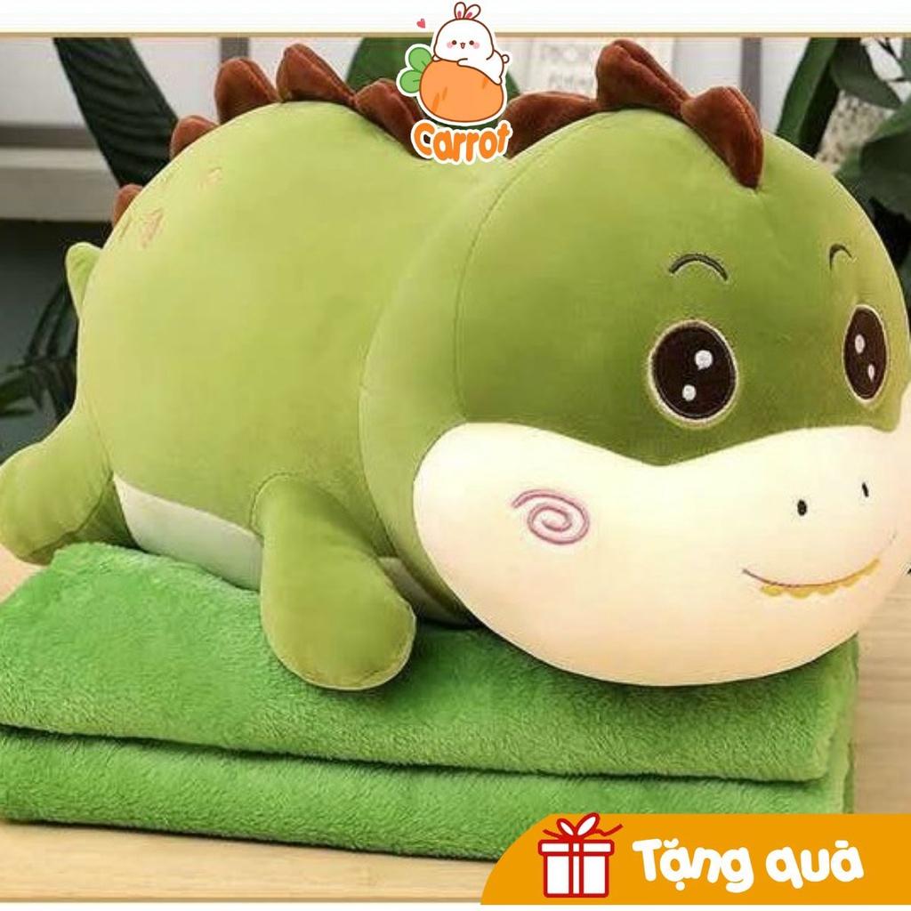 Bộ Chăn Gối Văn Phòng Gấu Bông Khủng Long 3in1