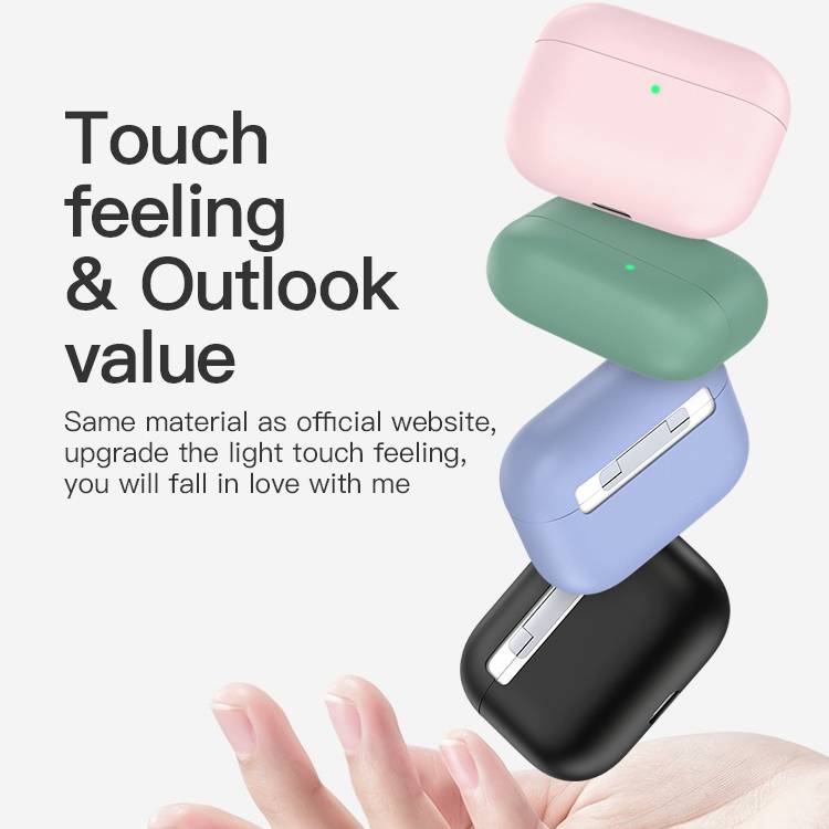 Green - Bao case chống sốc silicon siêu mỏng cho tai nghe Apple Airpods Pro hiệu Totu AA-095 (Mỏng 0.7mm, bảo vệ toàn diện, vật liệu cao cấp) - Hàng nhập khẩu