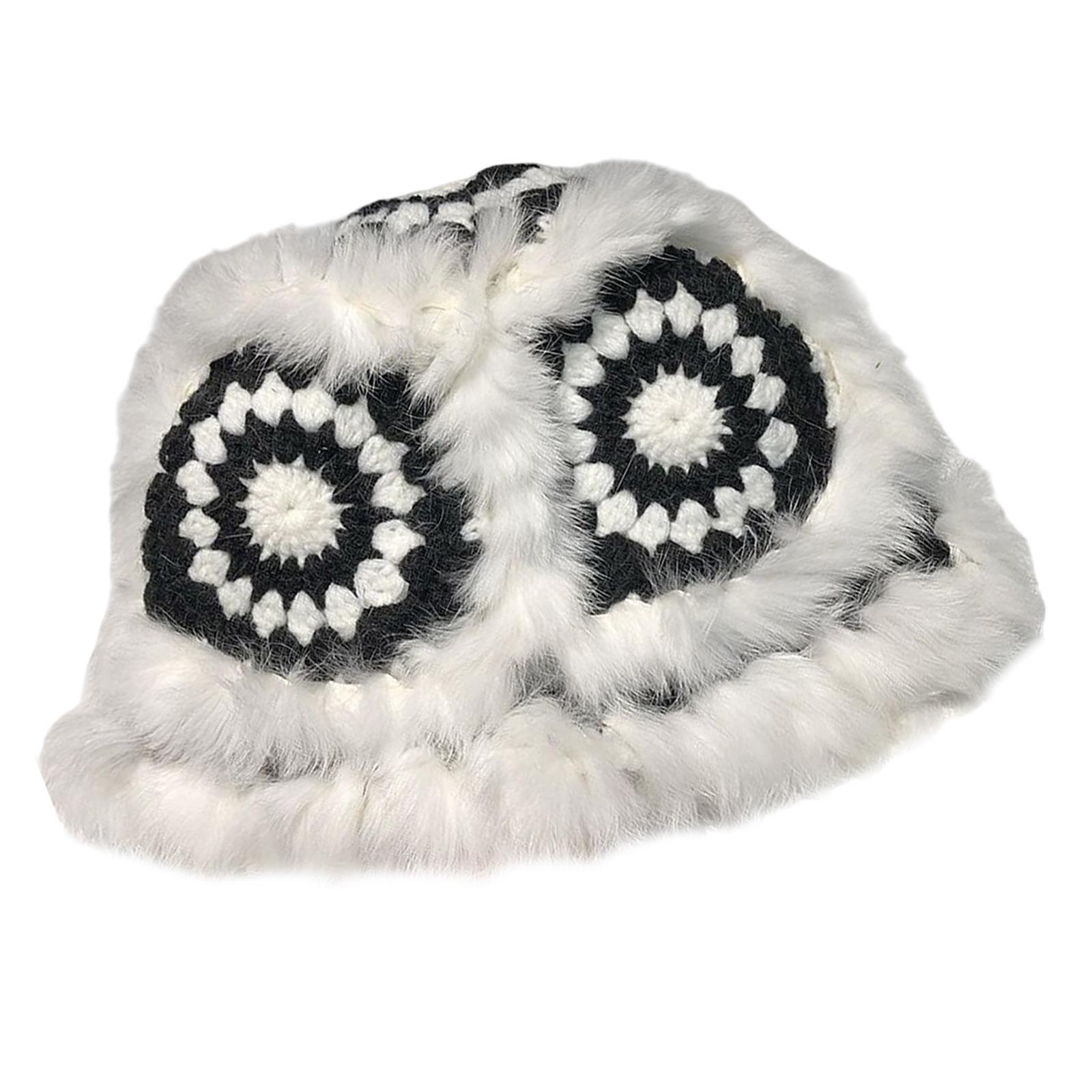 Faux Plush Bucket Hat Furry Cute Fisherman Hat Plush for Teen Girls