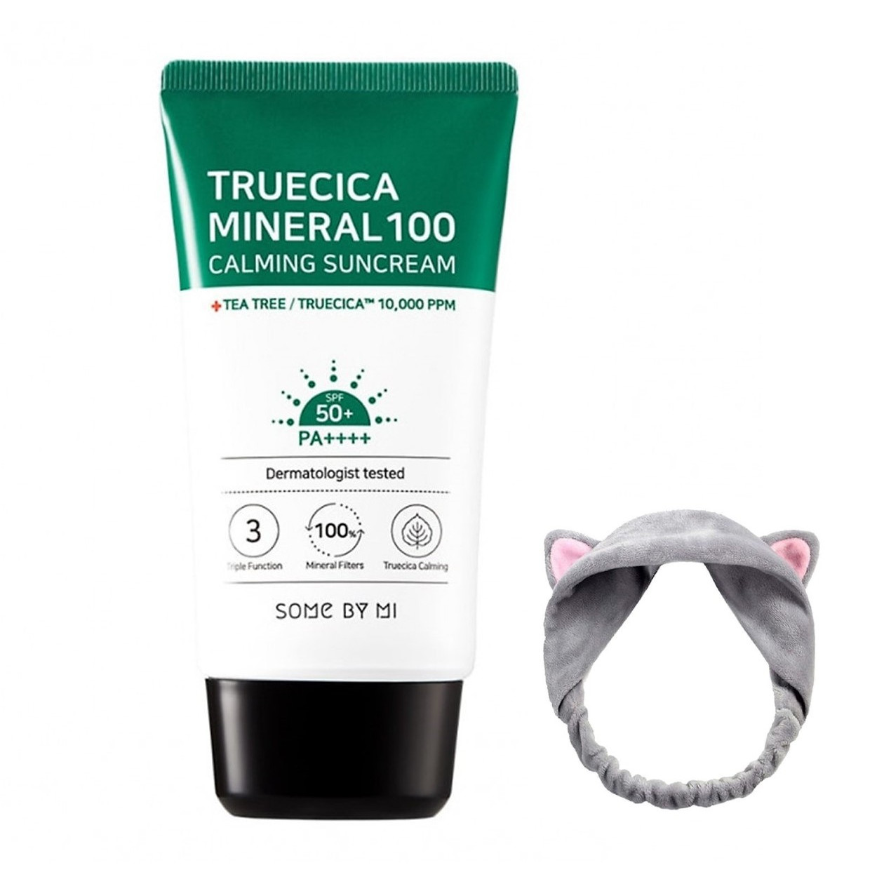 Kem Chống Nắng Some By Mi Truecica Mineral 100 Calming Suncream SPF50+/PA++++ (50ml) + Tặng Kèm 1 Băng Đô Tai Mèo Xinh Xắn ( Màu Ngẫu Nhiên)