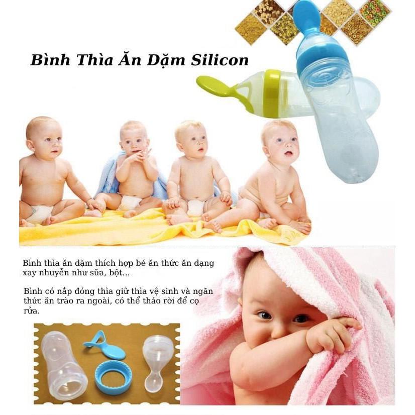 BÌNH THÌA ĂN DẶM SILICON AN TOÀN CHO BÉ YÊU