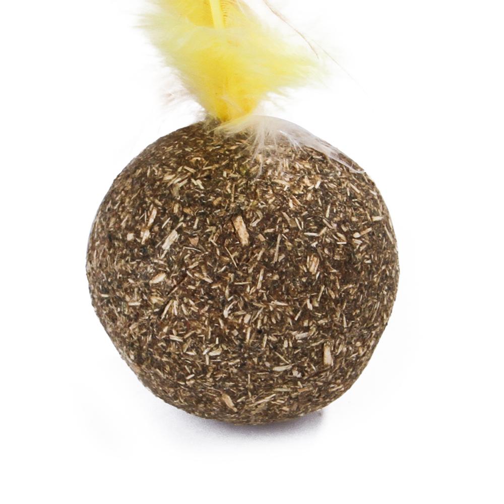 Đồ Chơi Bóng Lông Vũ Có Cỏ Catnip Làm Sạch Răng Cho Mèo