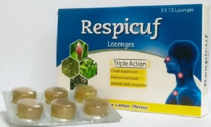 Kẹo Ngậm Respicuf Lozenges BẠC HÀ CHANH MẬT ONG Hỗ trợ ức chế ho, giảm đau họng, nghẹt mũi Hộp