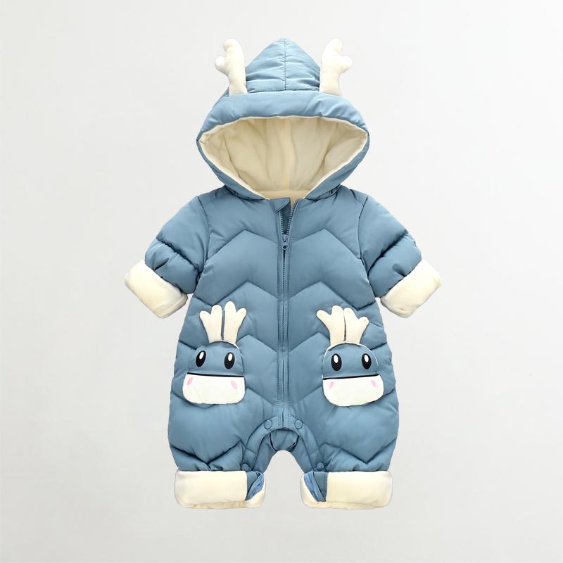 2021 Cho Bé Mùa Đông Snowsuit Plus Nhung Dày Dặn Cho Bé Bé Trai Jumpsuit 0-2 Tuổi Sơ Sinh Liền Quần Bé Áo Liền Quần Bé Gái cho Bé Áo Khoác