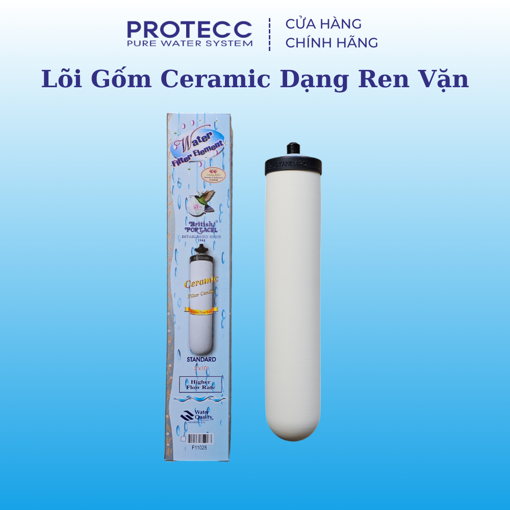 Lõi Lọc Gốm Ceramic British 10 Inch Dạng Ren Vặn Nhập Thái Lan Hàng Chính Hãng - Thay Cho Dr. Sukida, K Pro Series MT888
