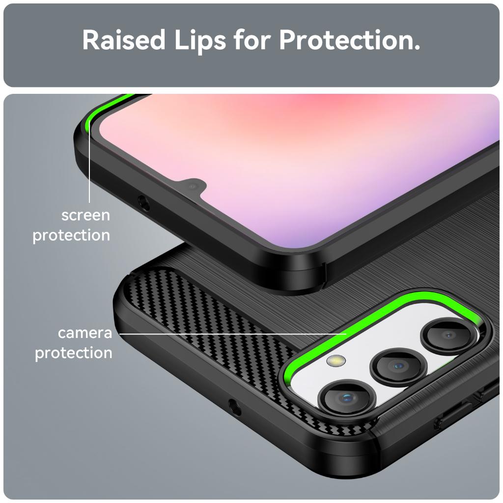 Ốp lưng cho Samsung A24, Ốp silicone mềm Carbone phay xước chống sốc chống vân tay cho Samsung A24