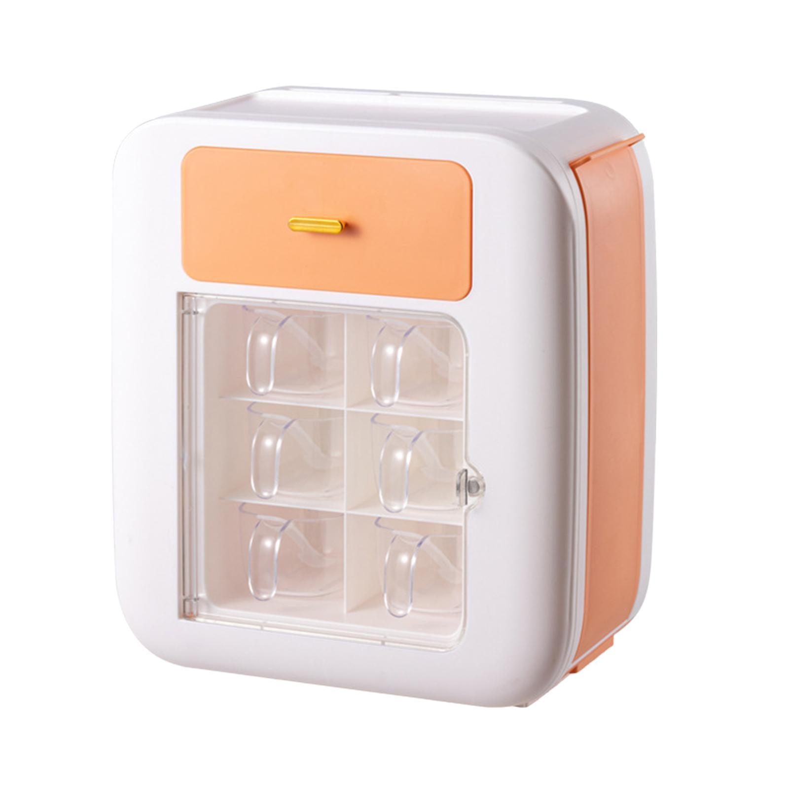 Wall Mount Spice Rack Seasoning Storage Box Kitchen Organizer Rack White