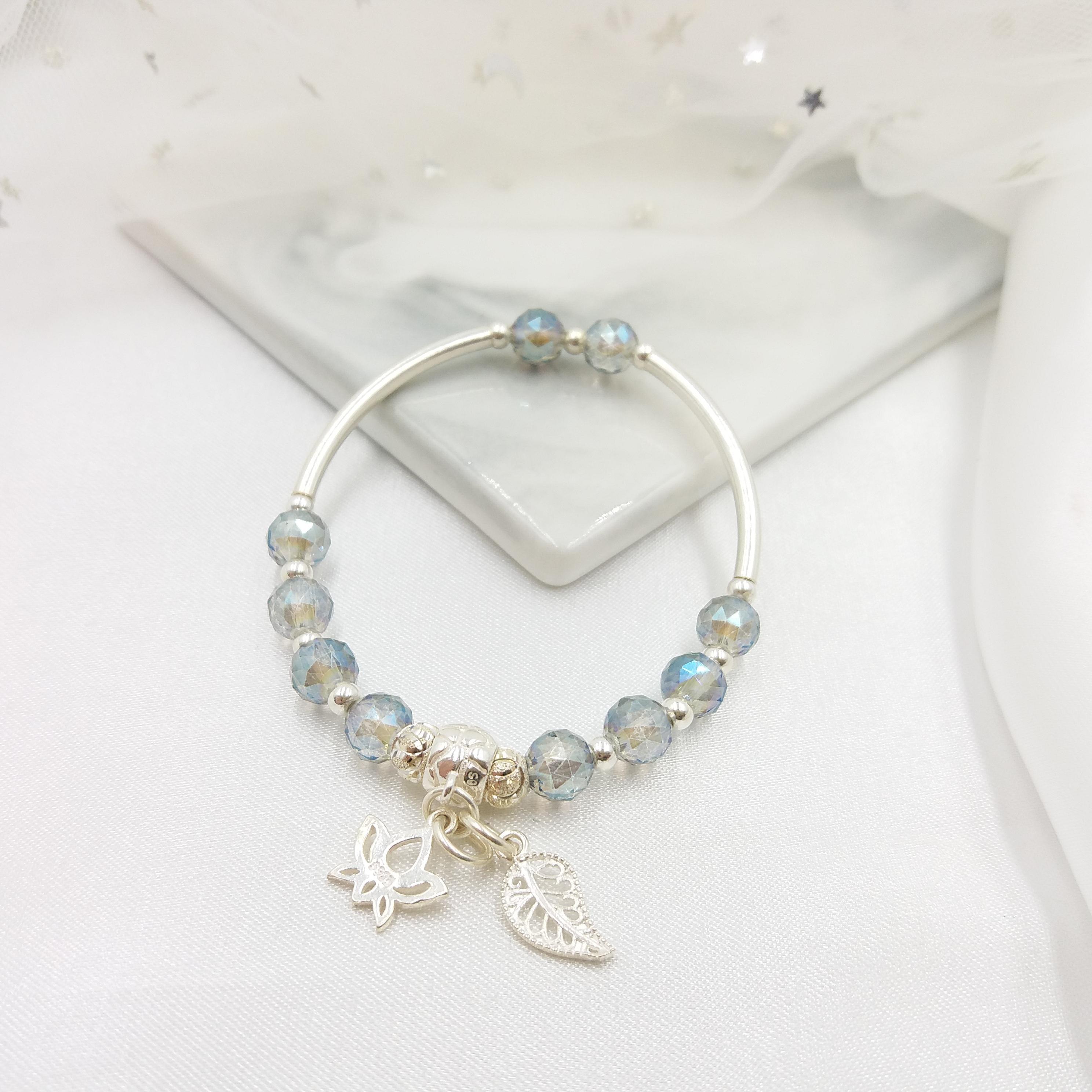 Vòng Tay Thập Lý Đào Hoa Đá Topaz Phối Charm Bạc 925