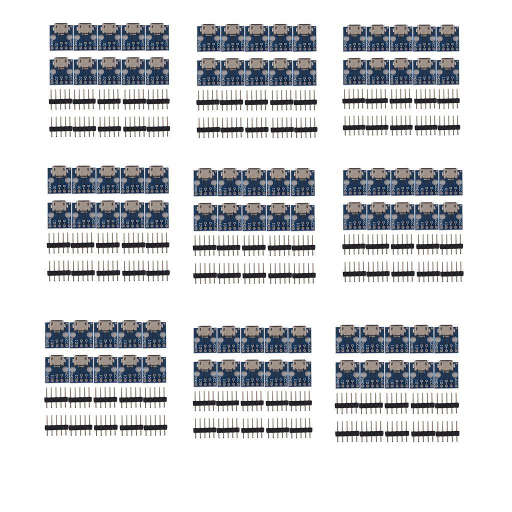 90pcs Stable MICRO USB To DIP Adapter 5pin Female Connector PCB Converter