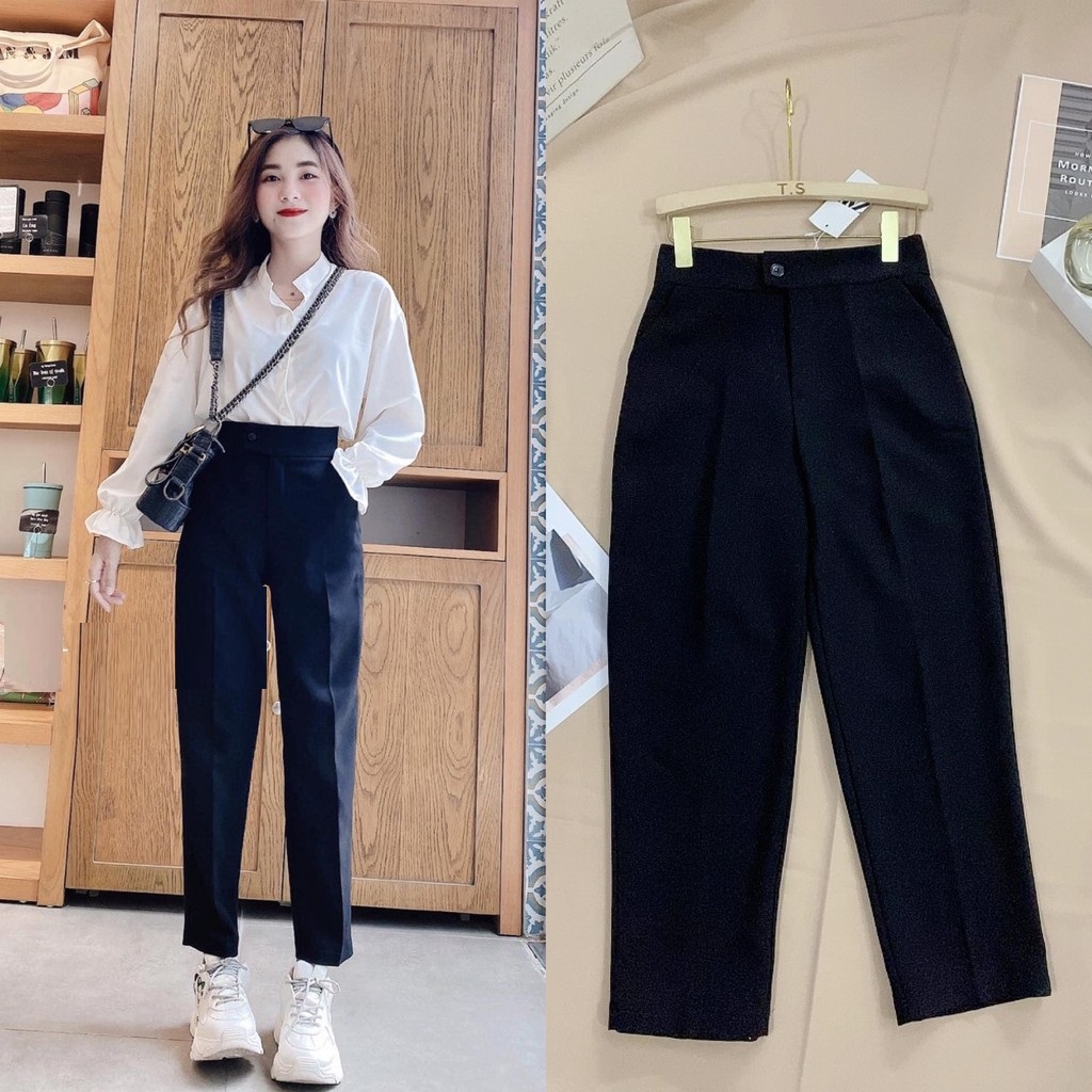 Quần Baggy CAP CAO kiểu dang dáng công sở, trẻ trung mix sơ mi siêu xinh