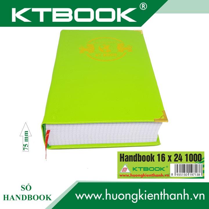 SỔ GHI CHÉP BÌA DA KTBOOK HANDBOOK CAO CẤP 1000 trang size 16 x 24 cm ruột giấy in caro