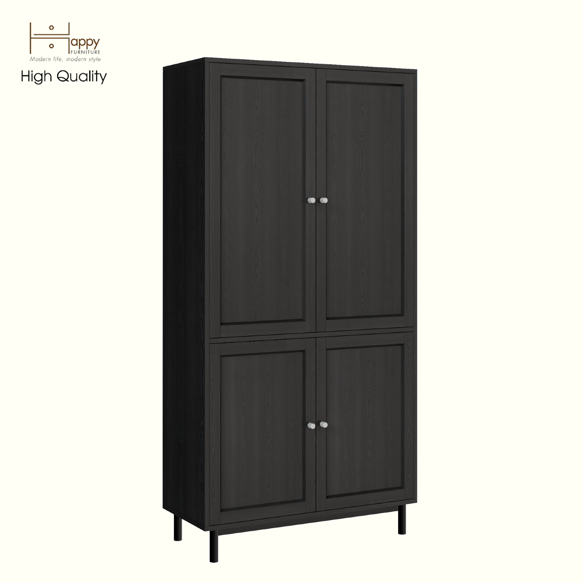 [Happy Home Furniture] CATY, Kệ sách 5 tầng 2 cửa mở - chân sắt, 90cm x 39cm x 180cm ( DxRxC), KSA_055