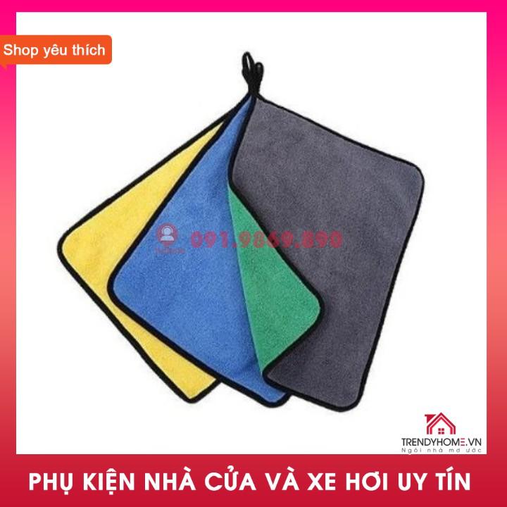 Freeship khăn 2 lớp lau xe đa năng  thấm hút tốt loại cao cấp dày 900GSM có clip mô tả