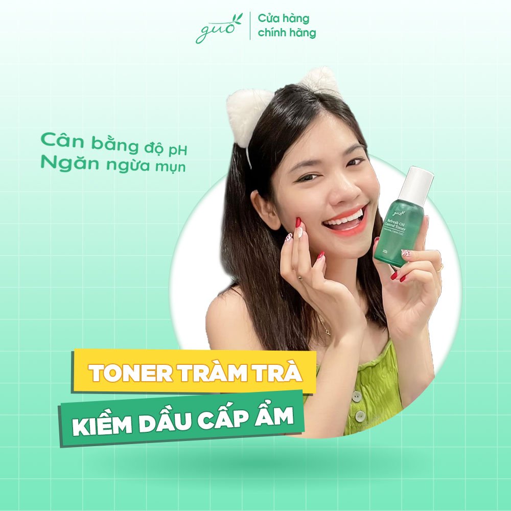 Bộ đôi Toner kiềm dầu thoáng da cả ngày-100% cấp HA căng da ngừa mụn-Toner Cân Bằng GUO(2chai*100ml)