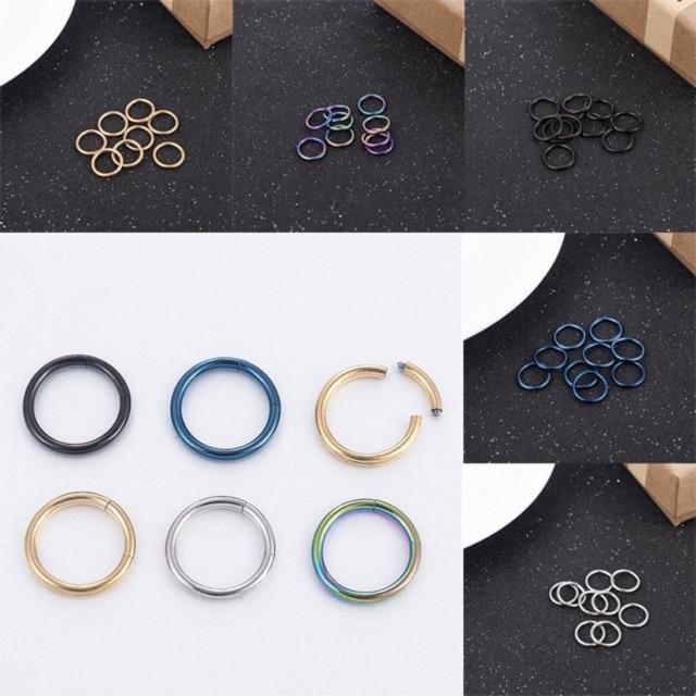 Khuyên môi mũi tai vòng trơn có chốt tháo bằng thép y tế xỏ khuyên piercing - XUÂN SHOP
