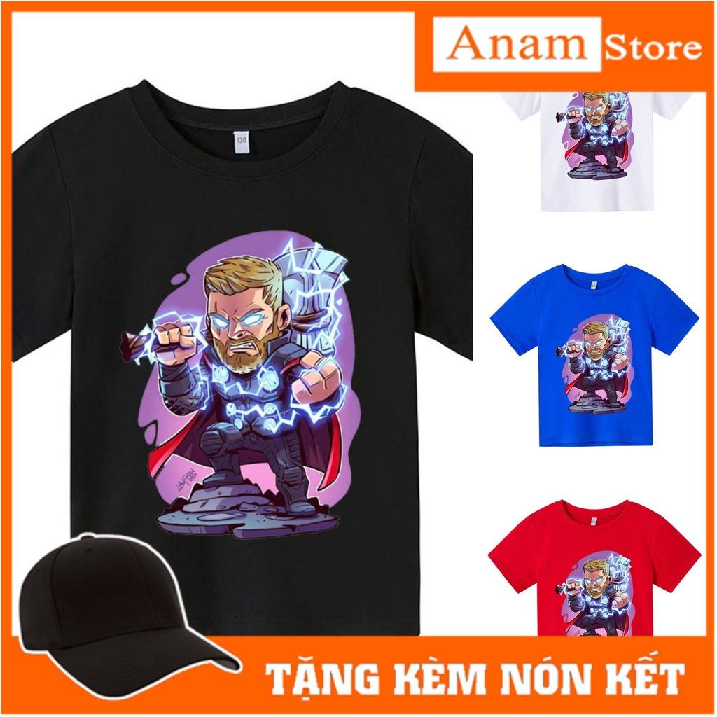 Áo thun cho bé, Áo thun trẻ em THOR CHIBI, 4 màu, có size người lớn, Anam Store