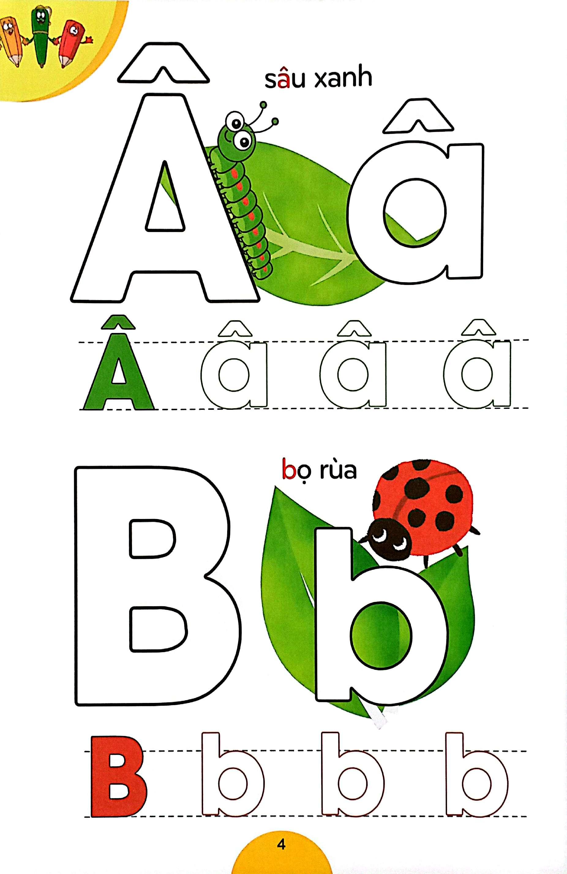 Sách - Quà Cho Bé - Bé Học Chữ Cái Và Tô Màu