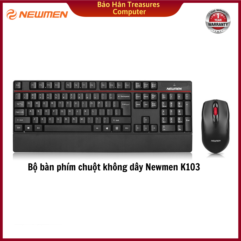 Combo Bàn Phím Chuột Không Dây 2.4GHz Dùng Văn Phòng Newmen K103 - Hàng Chính Hãng