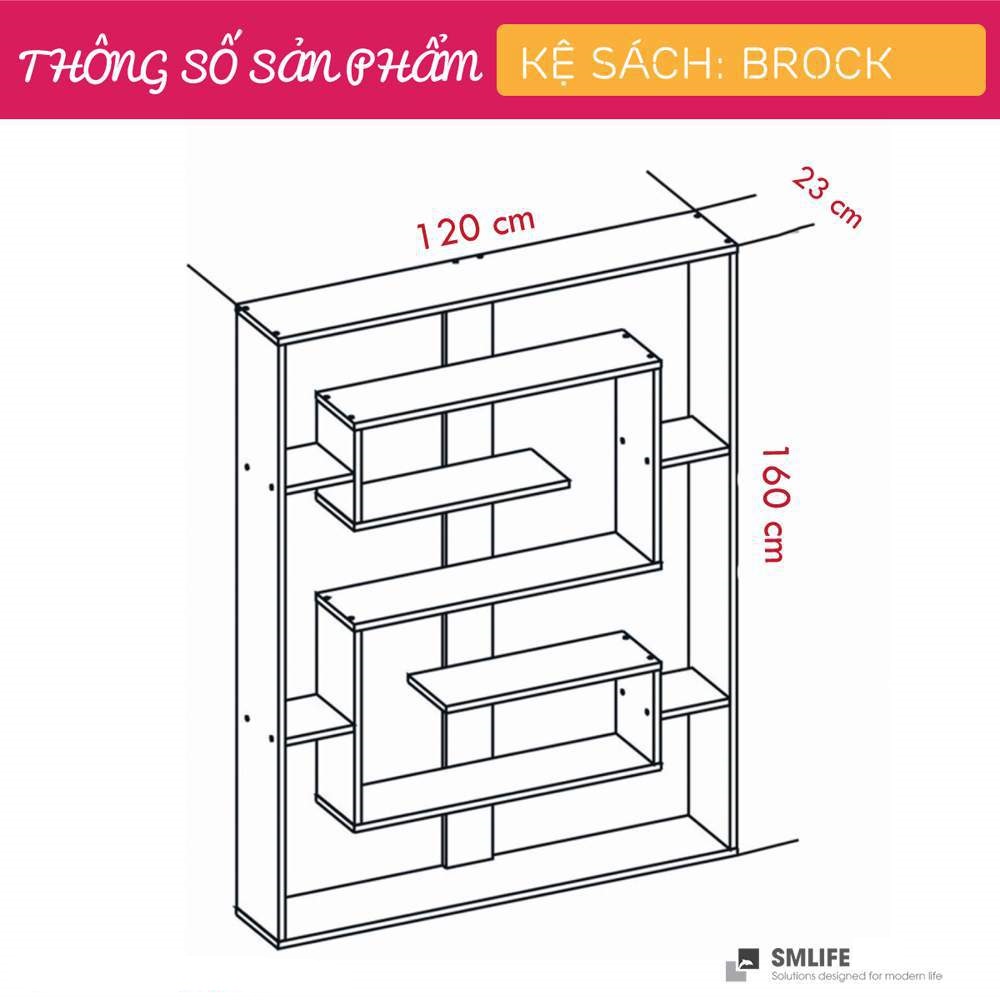 Giá sách gỗ công nghiệp tiện dụng SMLIFE Brock