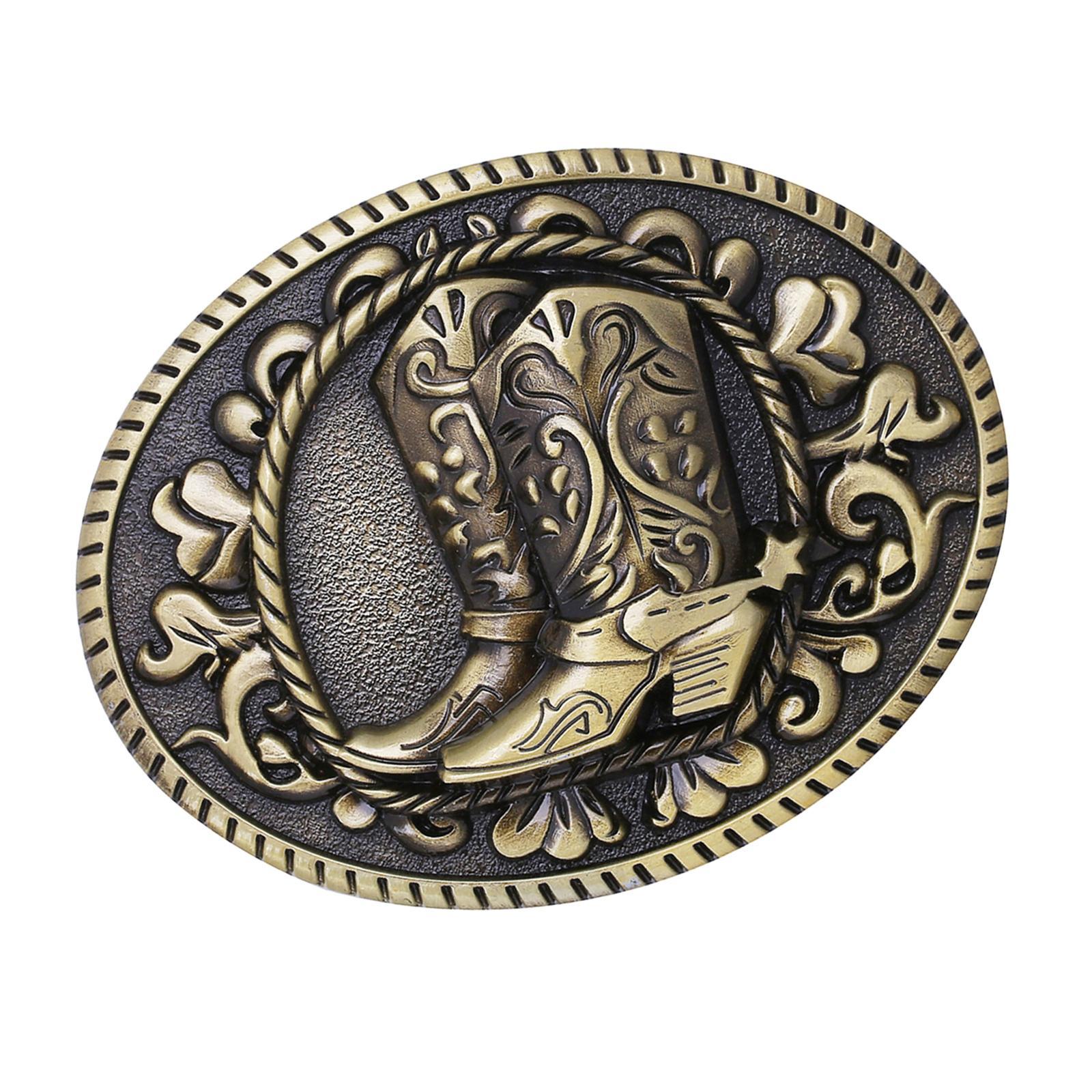 Vintage Style Western Belt Buckle Alloy Leather Belt Accessory Men Women