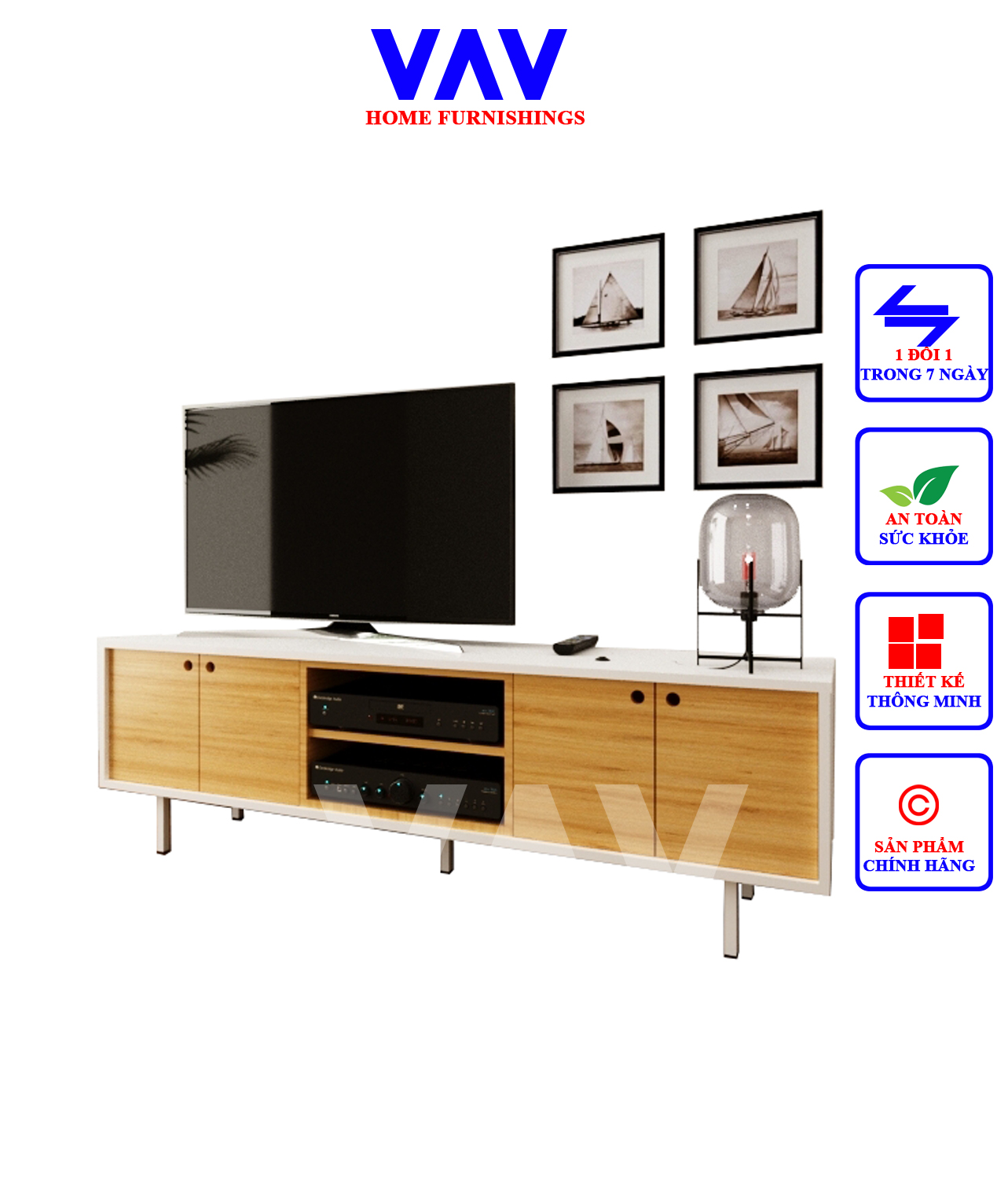 STADDI, Kệ tivi gỗ cao cấp, Chính hãng VAV