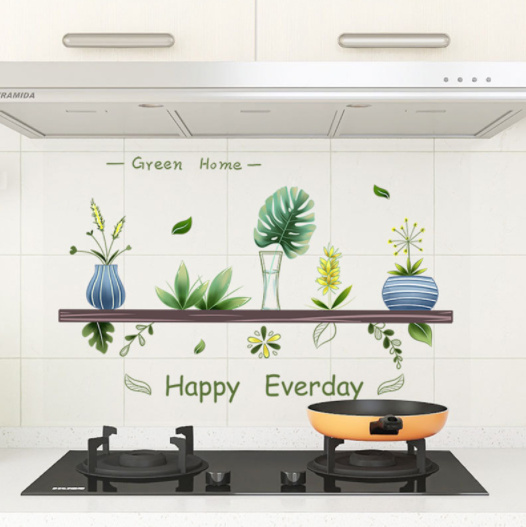 Tấm dán bếp Chống dầu mỡ Nhựa PVC trong suốt in họa tiết Happy Everday