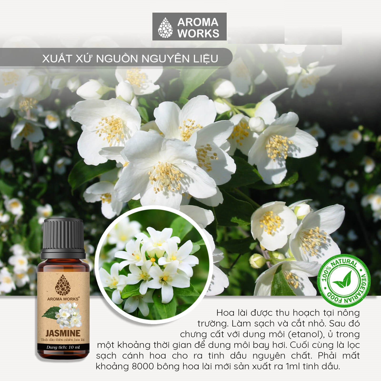 Tinh Dầu Lài Aroma Works Essential Oils Jasmine