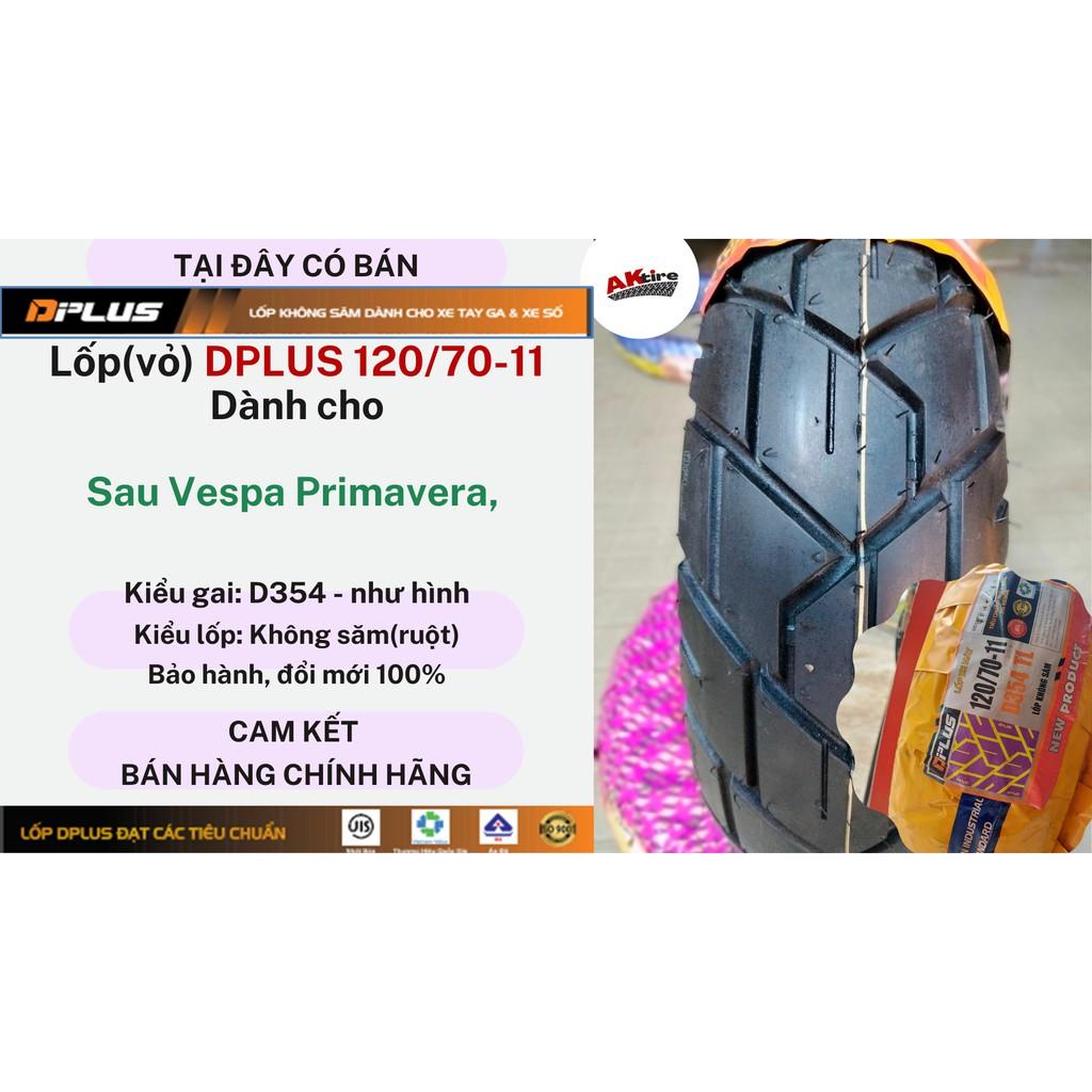 Lốp(vỏ) DPUS 120/70-11 KHÔNG SĂM(RUỘT) Dành cho bánh sau Vespa Primavela