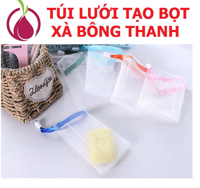 [COMBO 3 Chiếc] Túi lưới đựng xà bông tắm 2 lớp - Túi tạo bọt xà phòng - Giao màu ngẫu nhiên