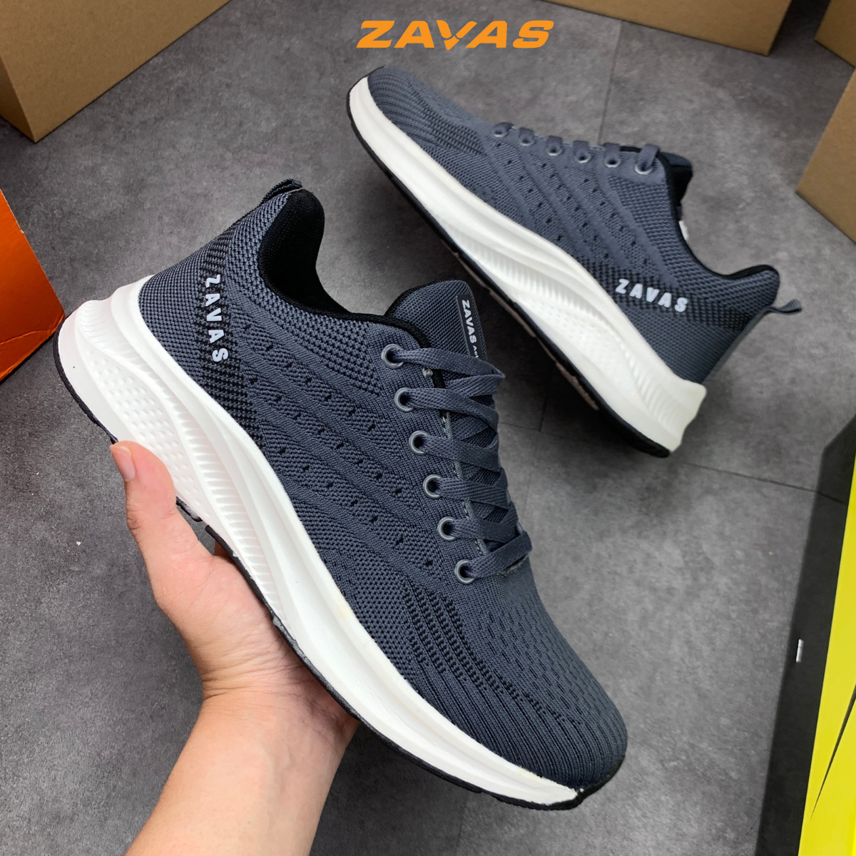 Giày thể thao nam ZAVAS phong cách sneaker êm, nhẹ, công nghệ ép nhiệt lưới flynit thoáng khí - Z70