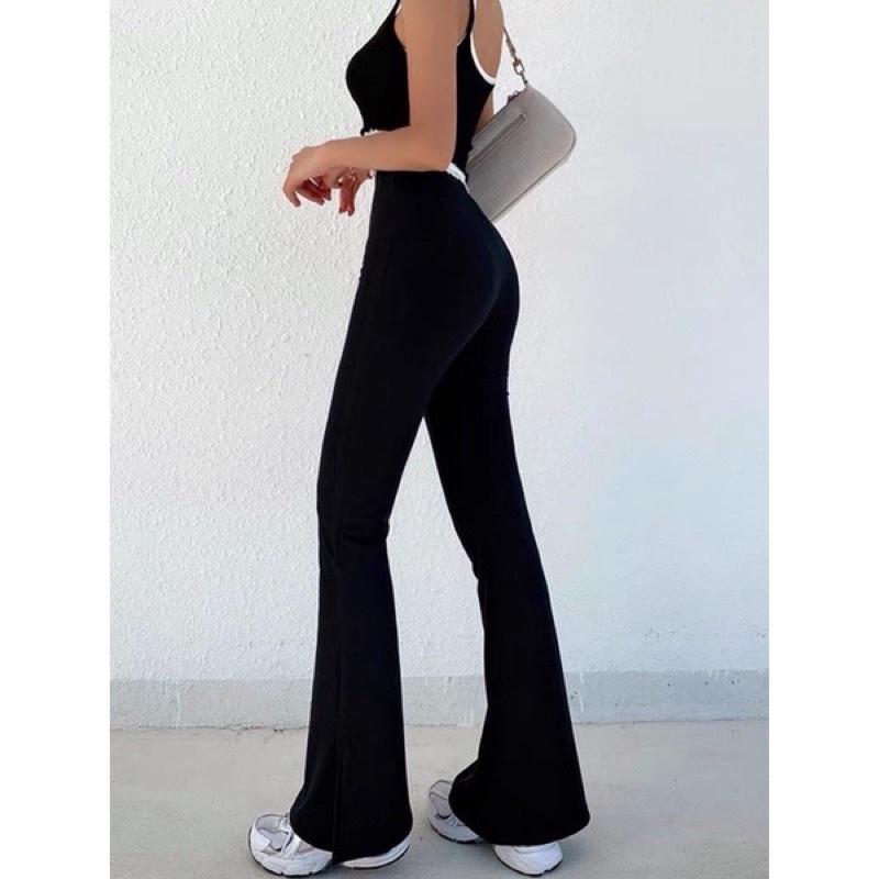 Quần legging nữ nâng mông hack chân siêu dài, quần legging ống loe tôn dáng KH035