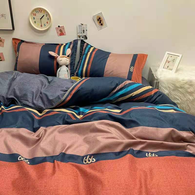 Bộ chăn ga gối cotton LIDACO PL1 - Kẻ 7 Màu