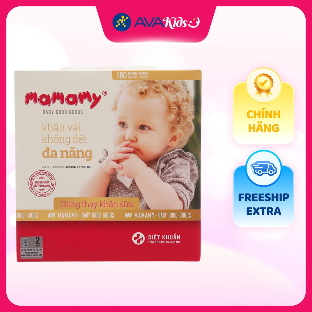Hộp 180 tờ khăn vải em bé không dệt Mamamy không mùi -  Hàng Chính Hãng