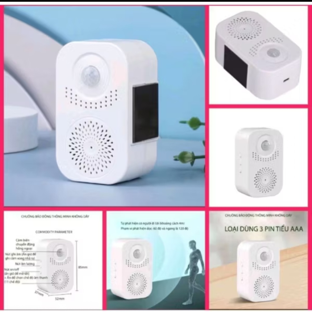 CHUÔNG CỬA BÁO KHÁCH CẢM BIẾN HỒNG NGOẠI CÀI GIỌNG NÓI THÔNG MINH